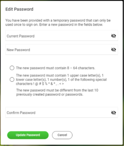 Screenshot - New password input